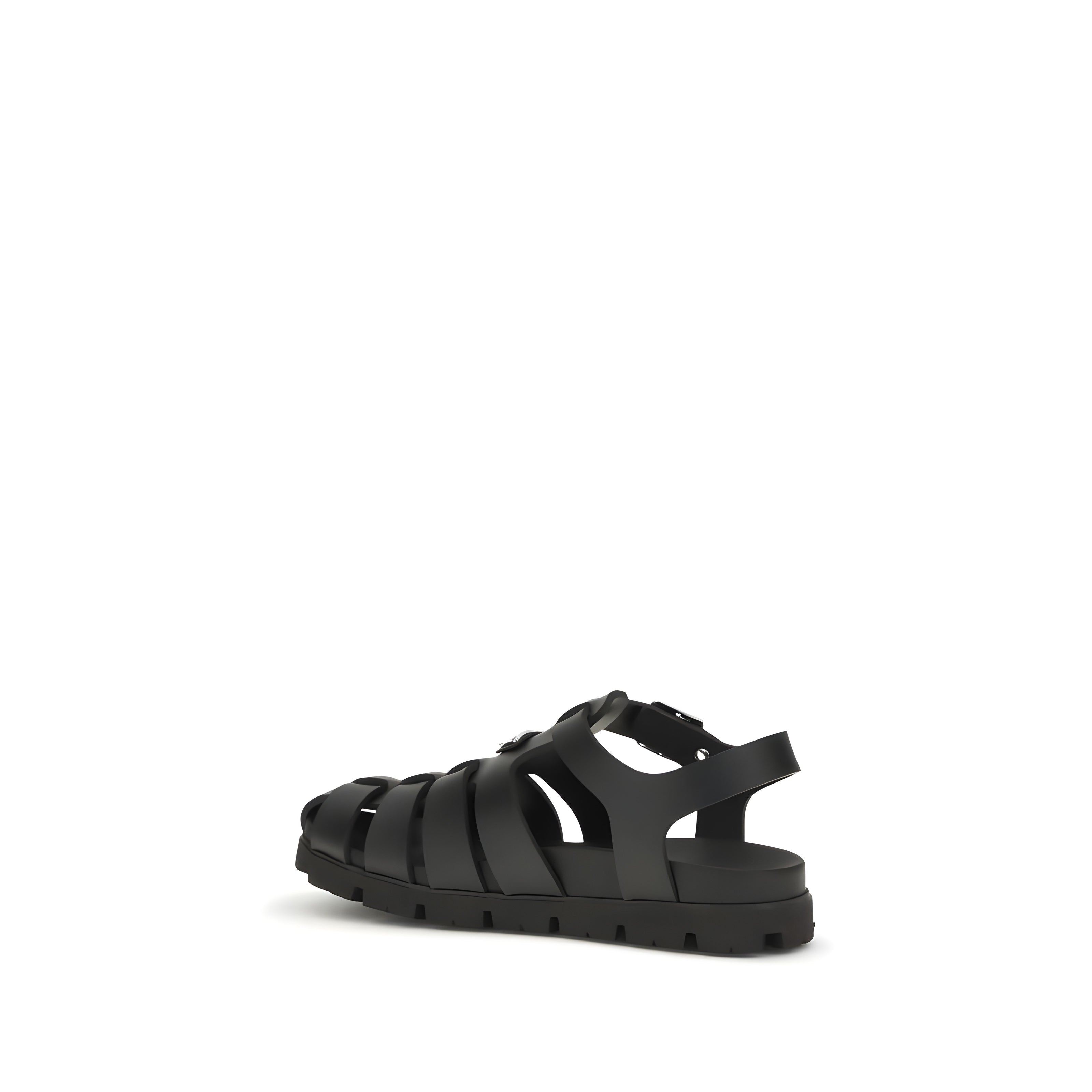 Prada Black Flat Sandals