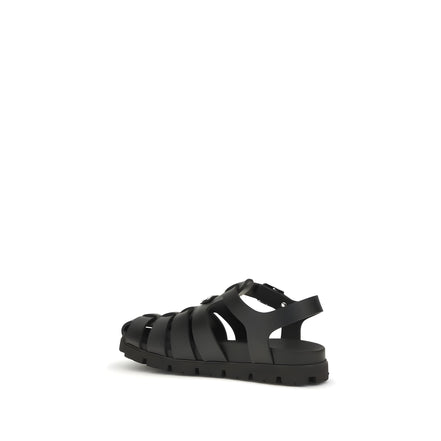 Prada Black Flat Sandals