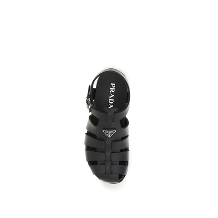 Prada Black Flat Sandals