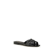 Sandale negre plate Saint Laurent