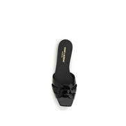 Sandale negre plate Saint Laurent