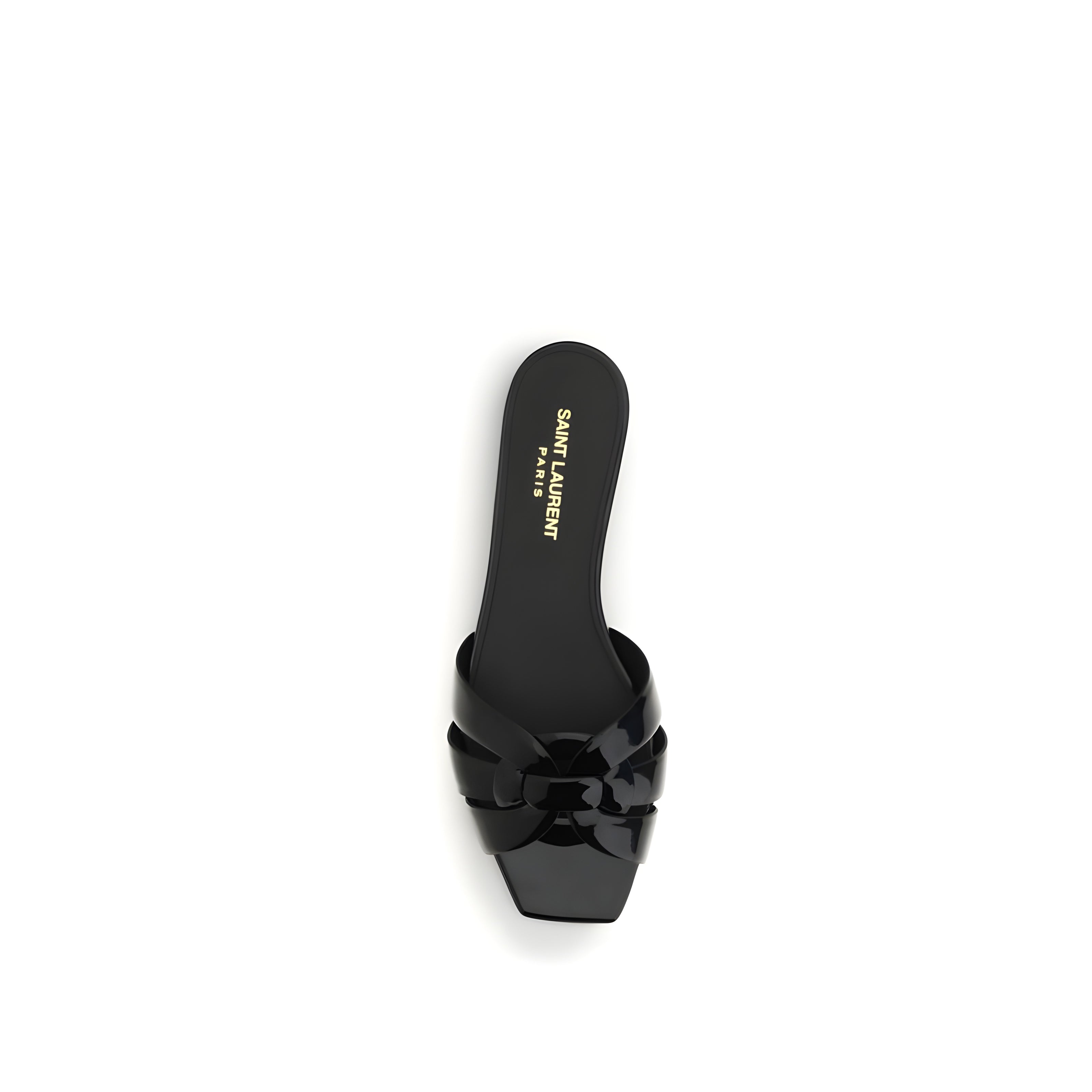 Sandale negre plate Saint Laurent