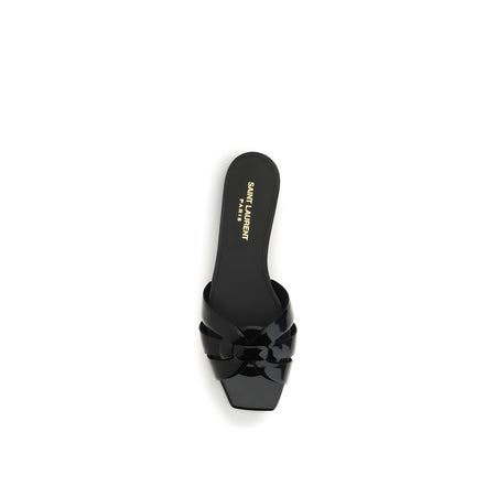 Sandale negre plate Saint Laurent