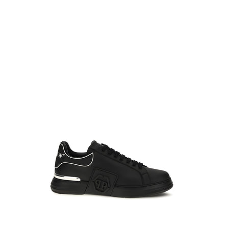 Sneakerși negri jos Philipp Plein
