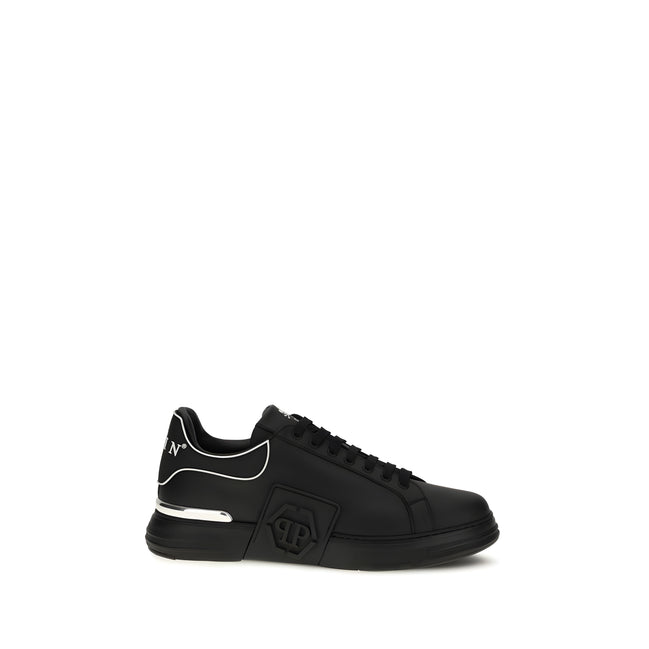Sneakerși negri jos Philipp Plein