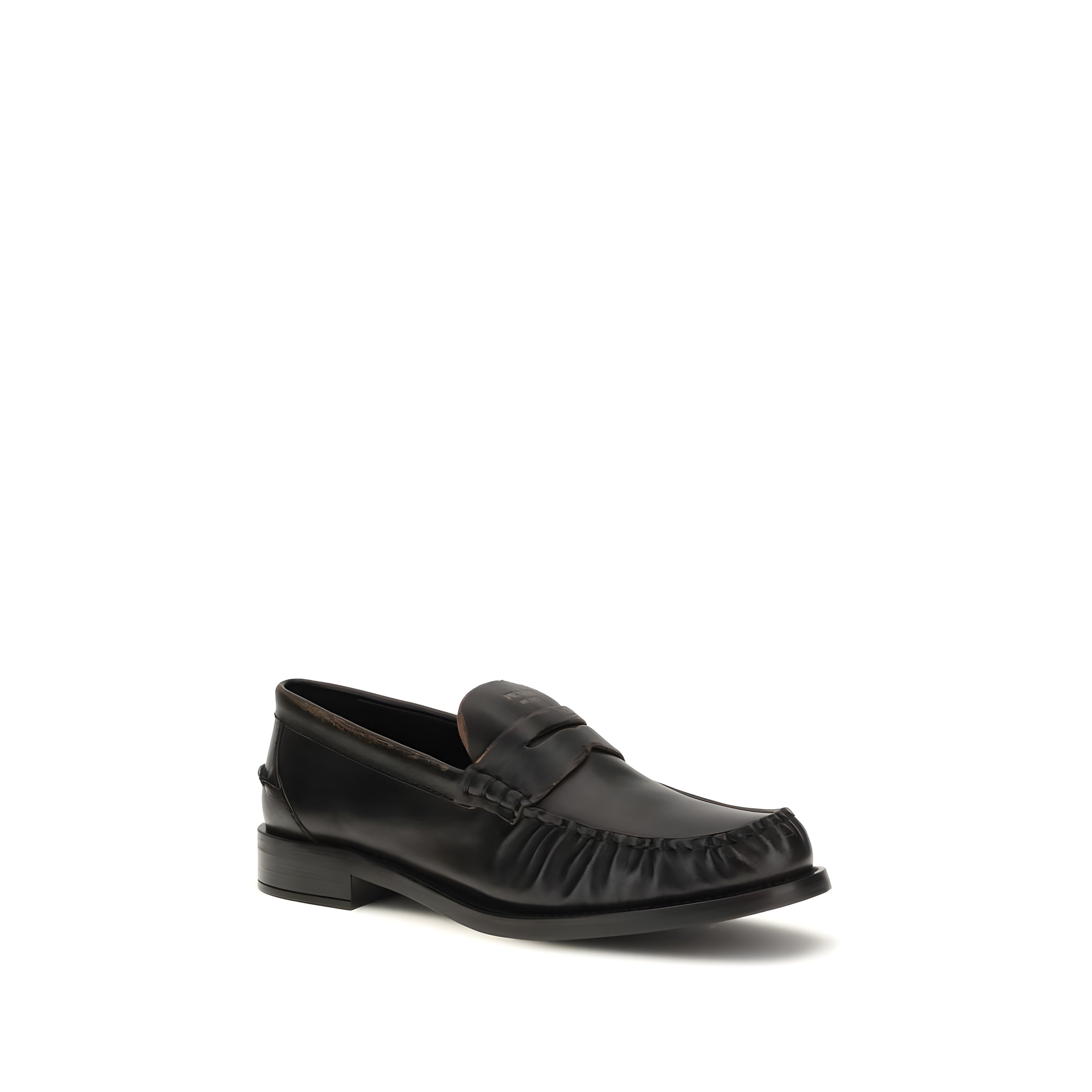 Mocasini fără șireturi negri Prada