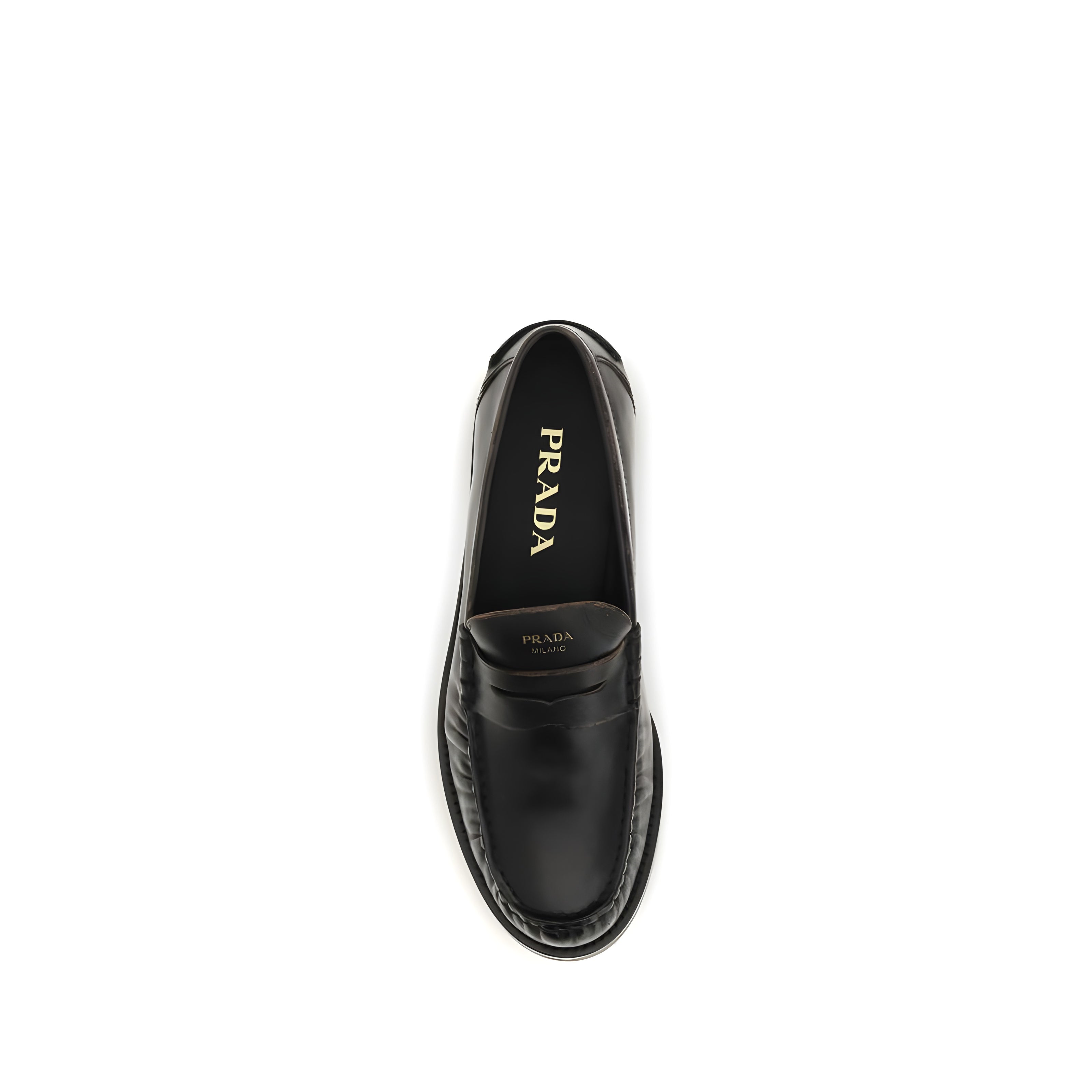 Mocasini fără șireturi negri Prada