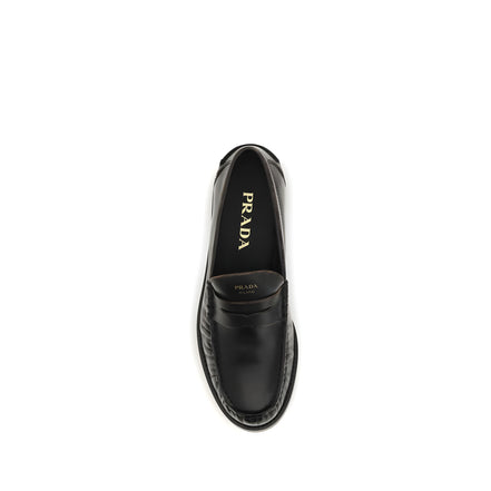 Mocasini fără șireturi negri Prada