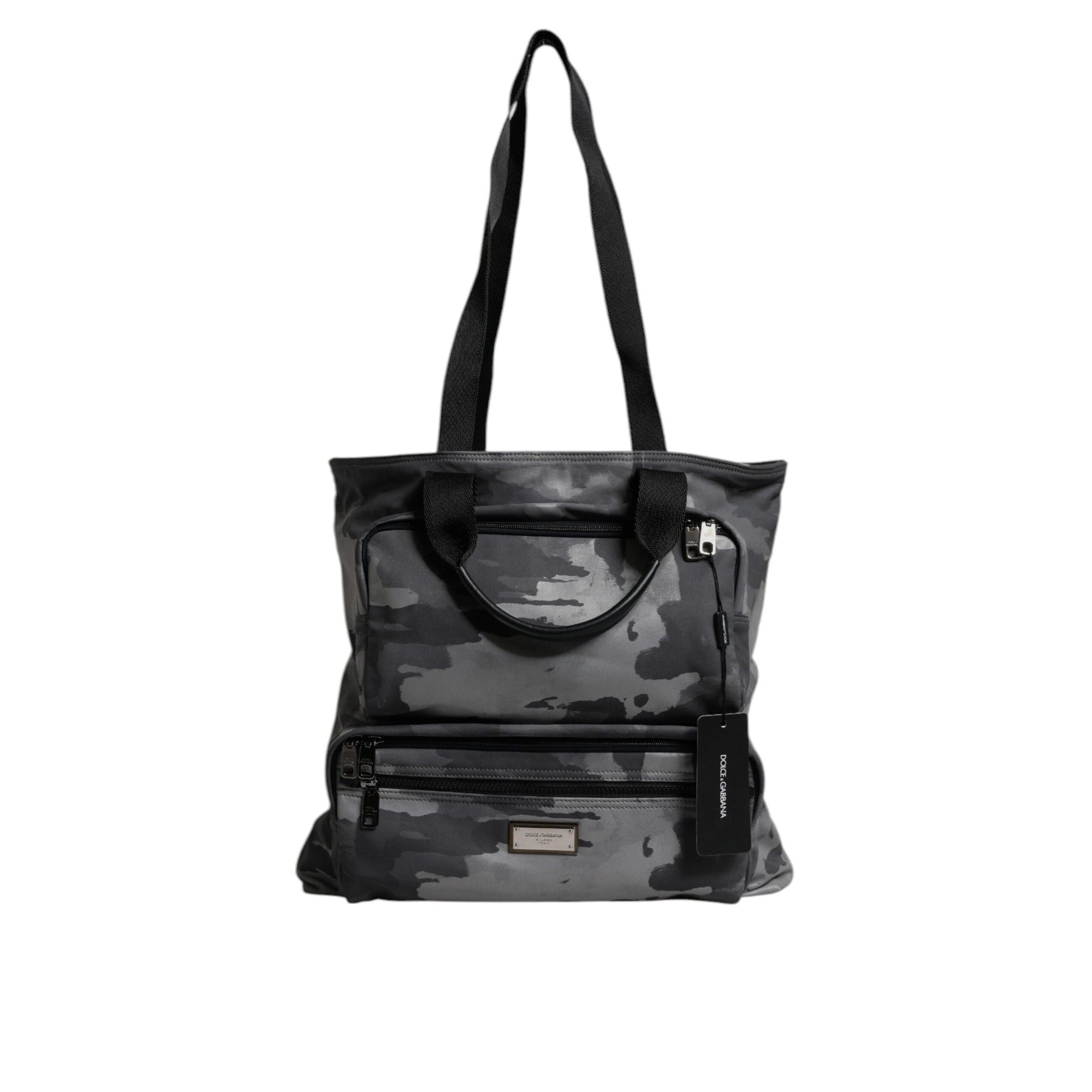 Dolce & Gabbana Black Camouflage Logo Shoulder Bag