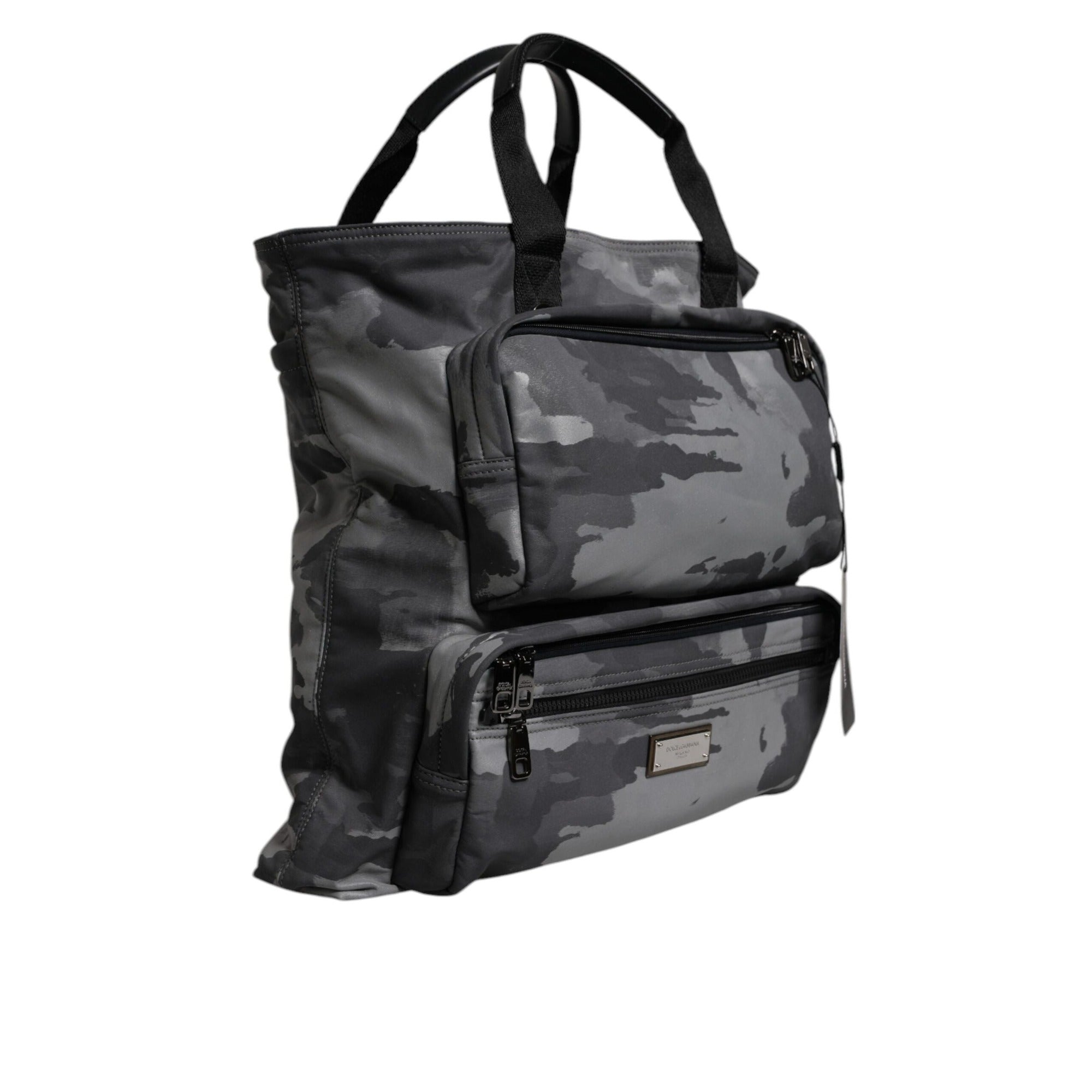 Dolce & Gabbana Black Camouflage Logo Shoulder Bag