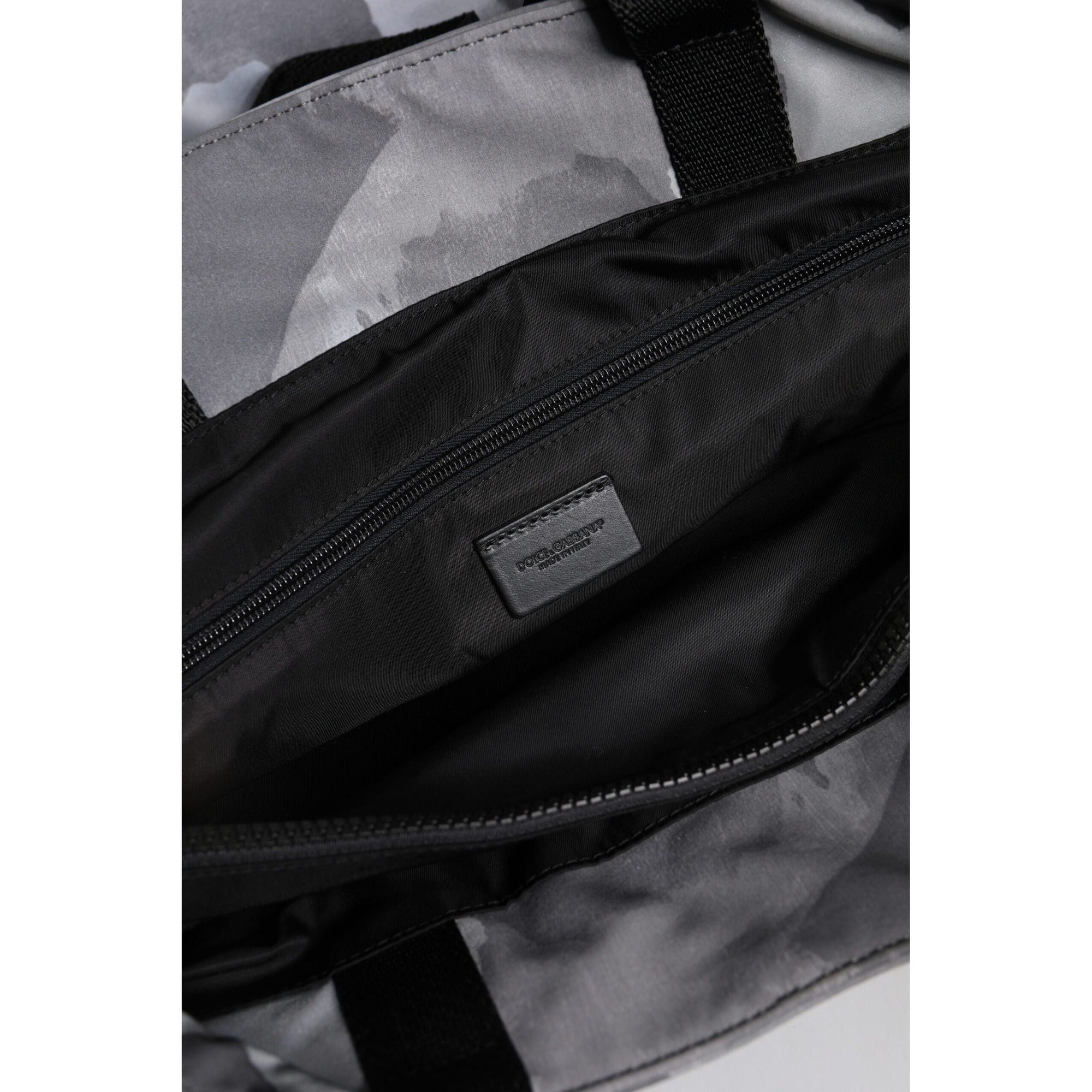 Dolce & Gabbana Black Camouflage Logo Shoulder Bag