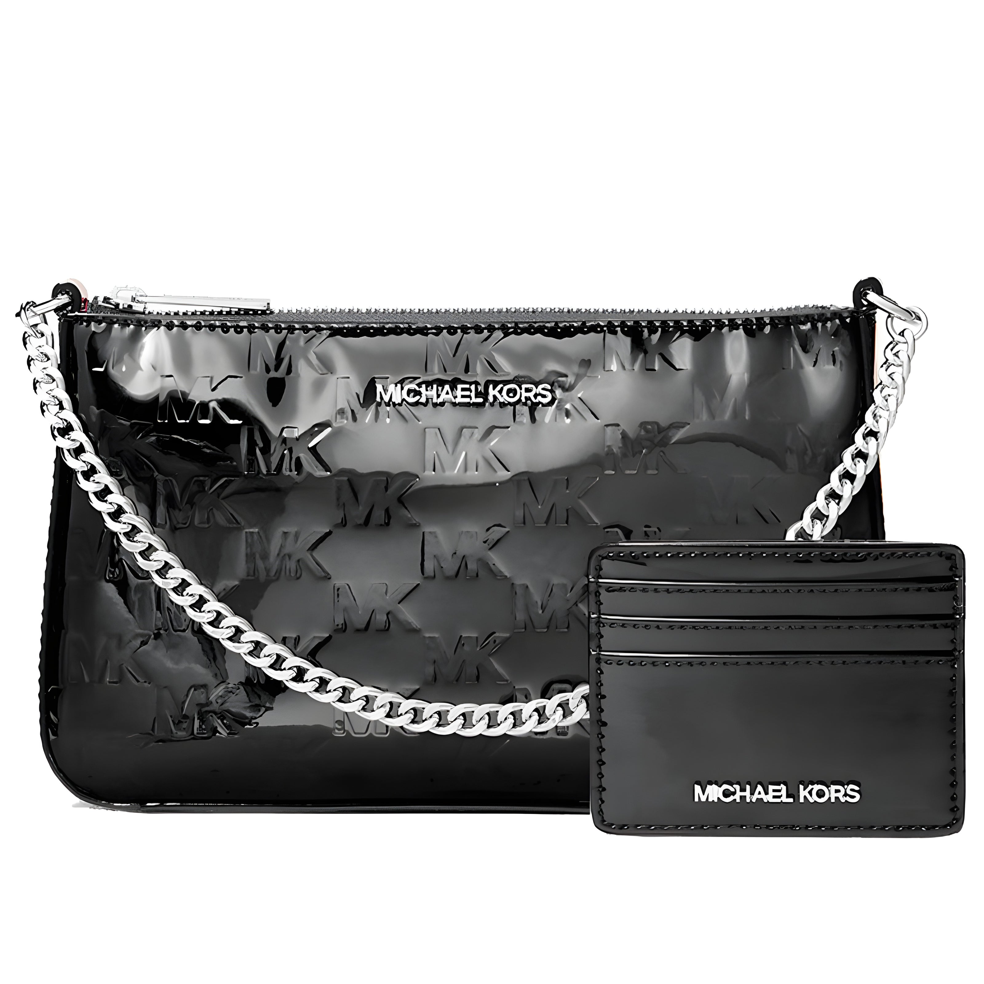 Geantă plic Michael Kors neagră, din pânză