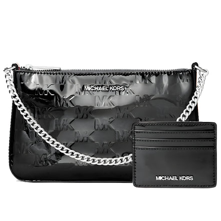 Geantă plic Michael Kors neagră, din pânză