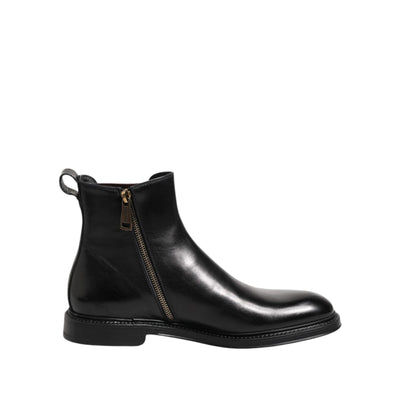 Dolce & Gabbana Black Chelsea Mid Calf Boots