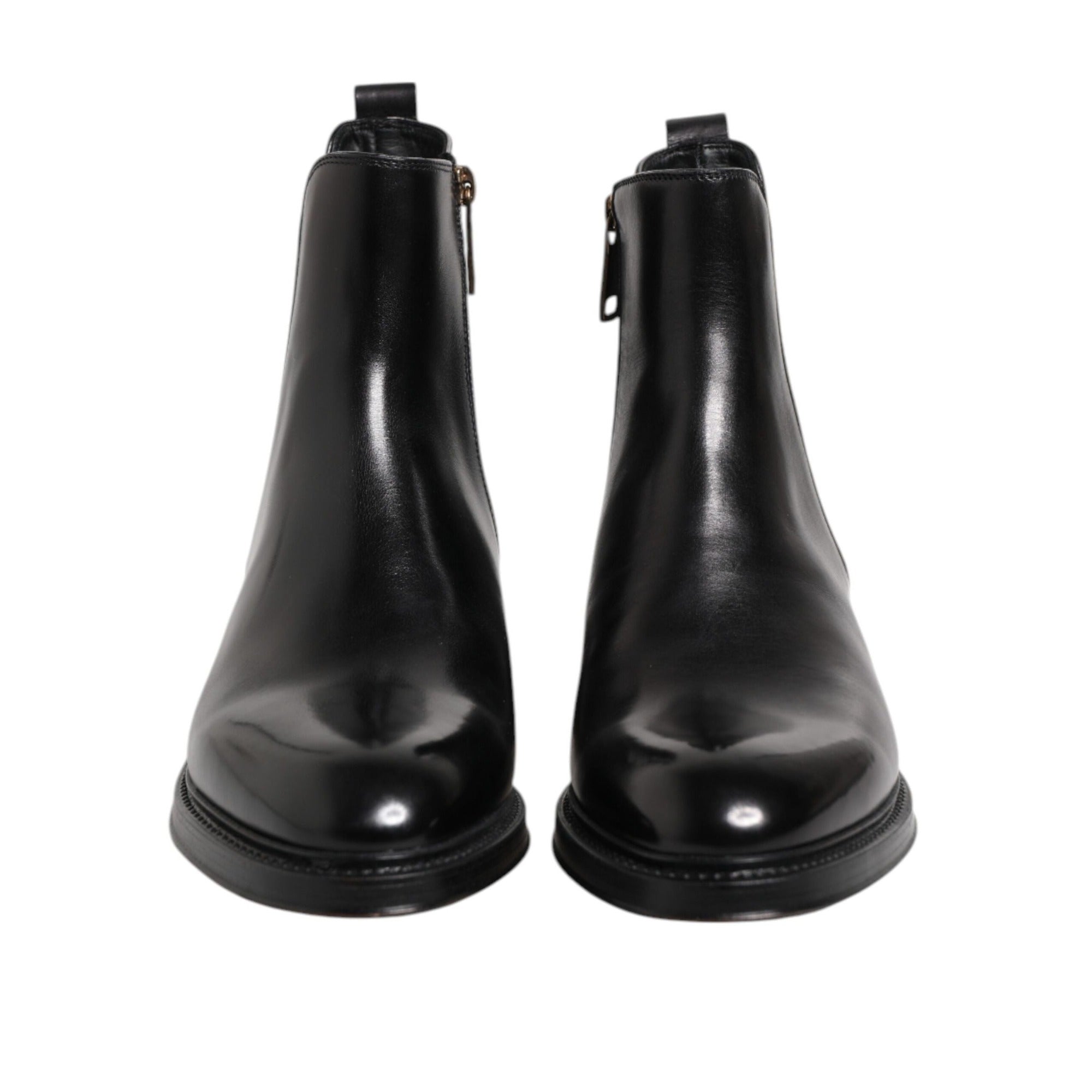 Dolce & Gabbana Black Chelsea Mid Calf Boots
