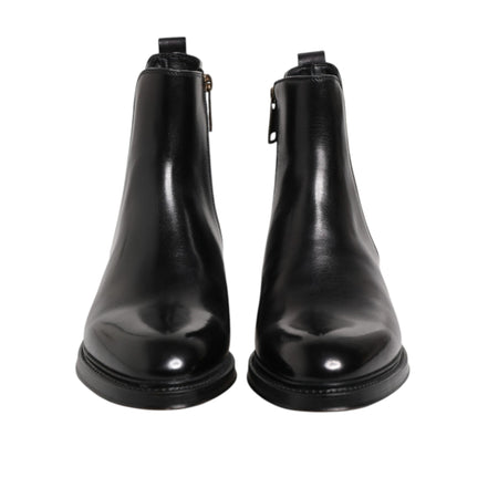 Dolce & Gabbana Black Chelsea Mid Calf Boots