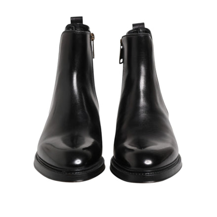 Dolce & Gabbana Black Chelsea Mid Calf Boots