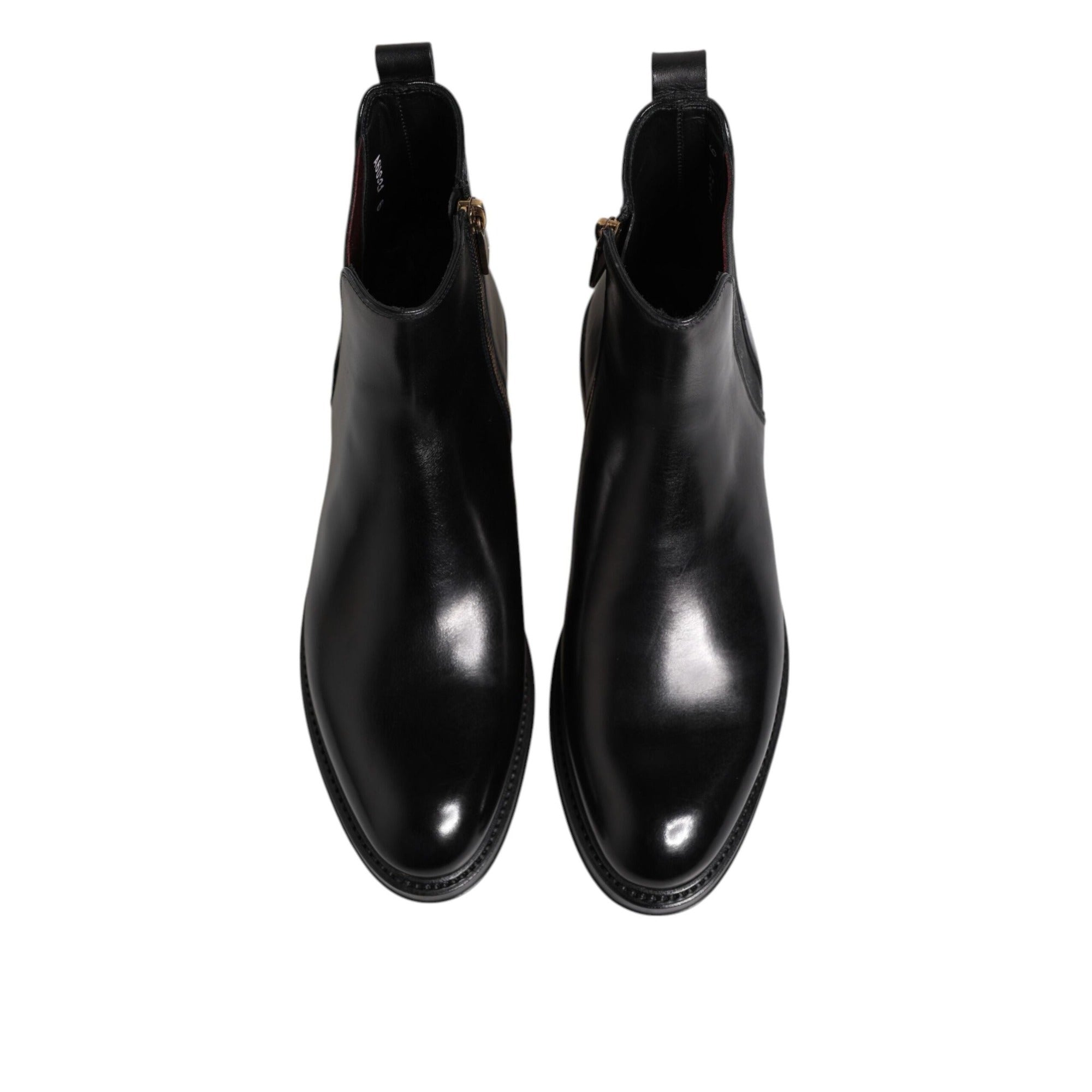 Dolce & Gabbana Black Chelsea Mid Calf Boots