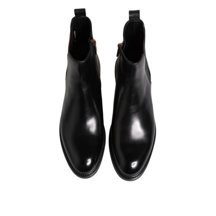 Dolce & Gabbana Black Chelsea Mid Calf Boots