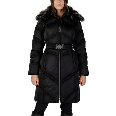 Palton negru de bumbac Guess