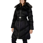 Palton negru de bumbac Guess