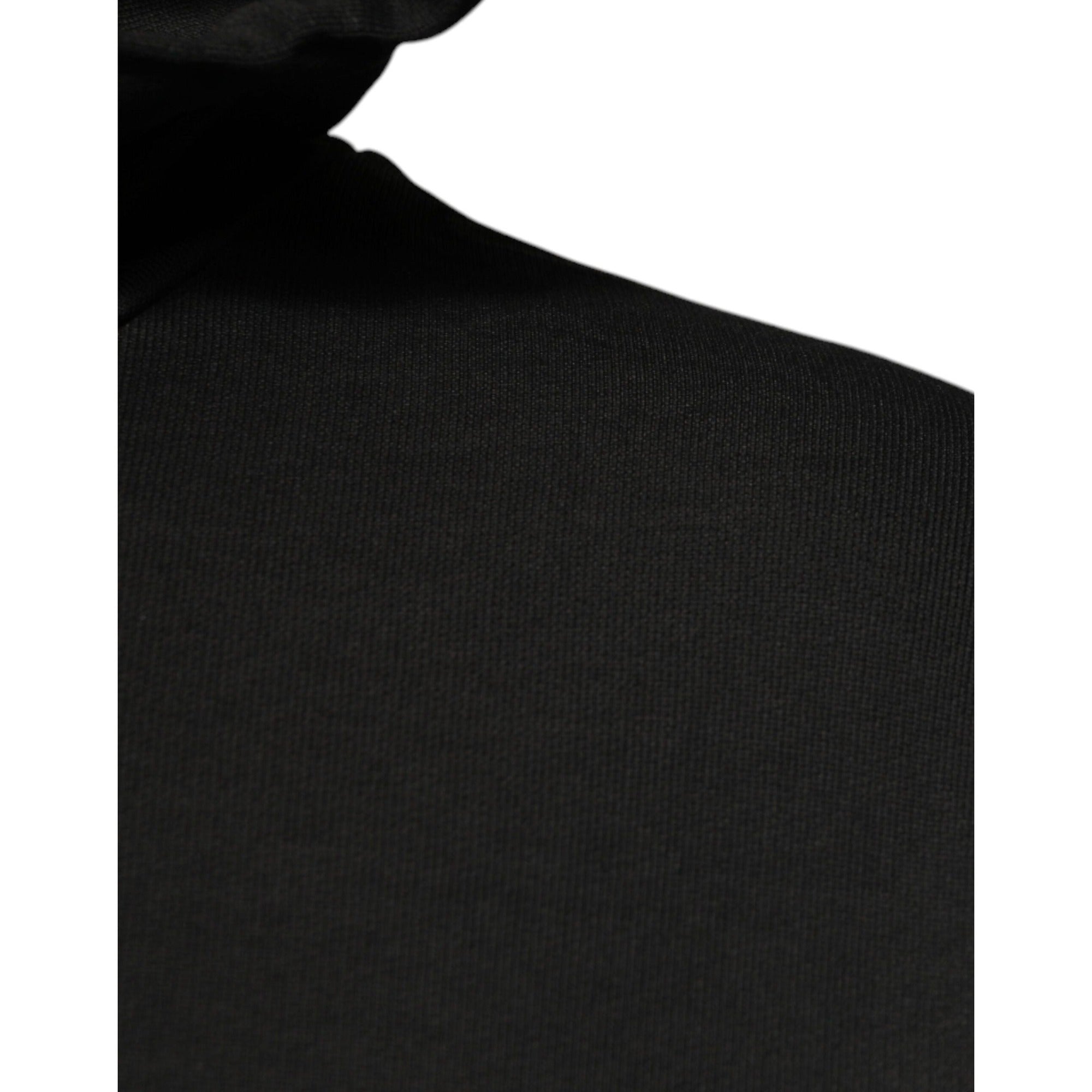 Dolce & Gabbana Black Cotton Hooded DG Shield Sweater
