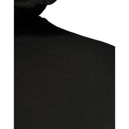 Dolce & Gabbana Black Cotton Hooded DG Shield Sweater