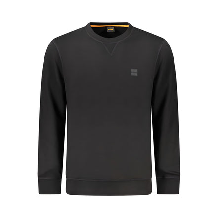 Pulover din bumbac negru Hugo Boss