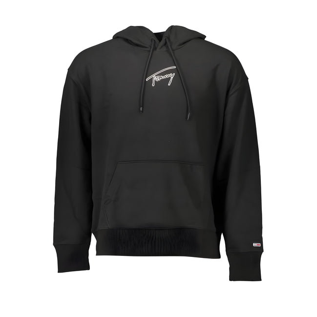 Pulover din bumbac negru Tommy Hilfiger