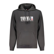 Tommy Hilfiger Bluză cu glugă neagră din bumbac