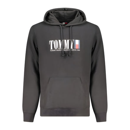 Tommy Hilfiger Bluză cu glugă neagră din bumbac