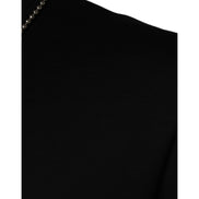 Tricou Dolce & Gabbana negru din bumbac, cu guler împodobit