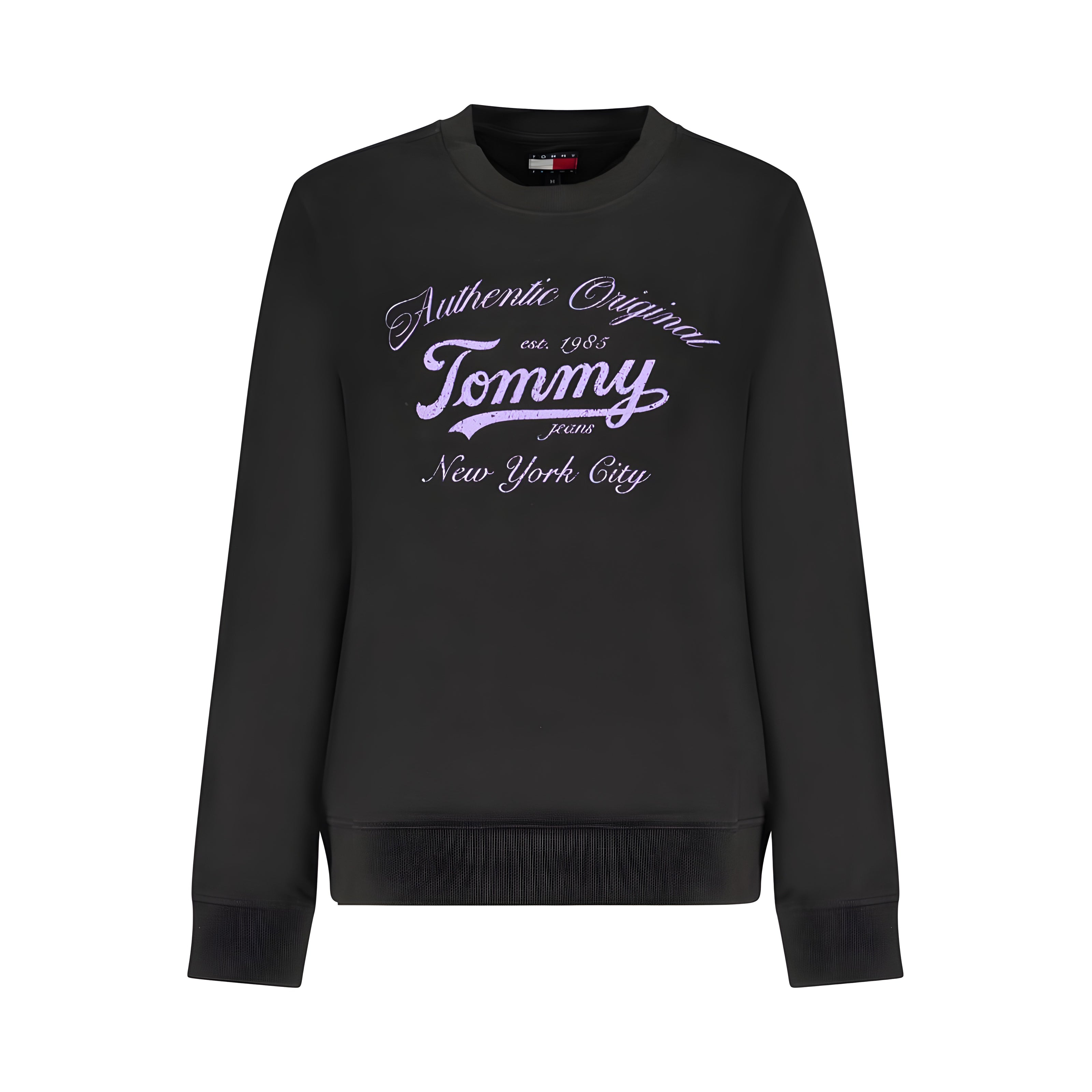 Hanorac negru din bumbac Tommy Hilfiger