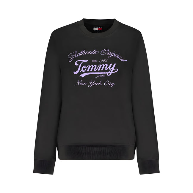 Hanorac negru din bumbac Tommy Hilfiger