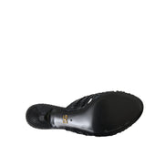 Dolce & Gabbana Papuci cu toc din piele exotică neagră