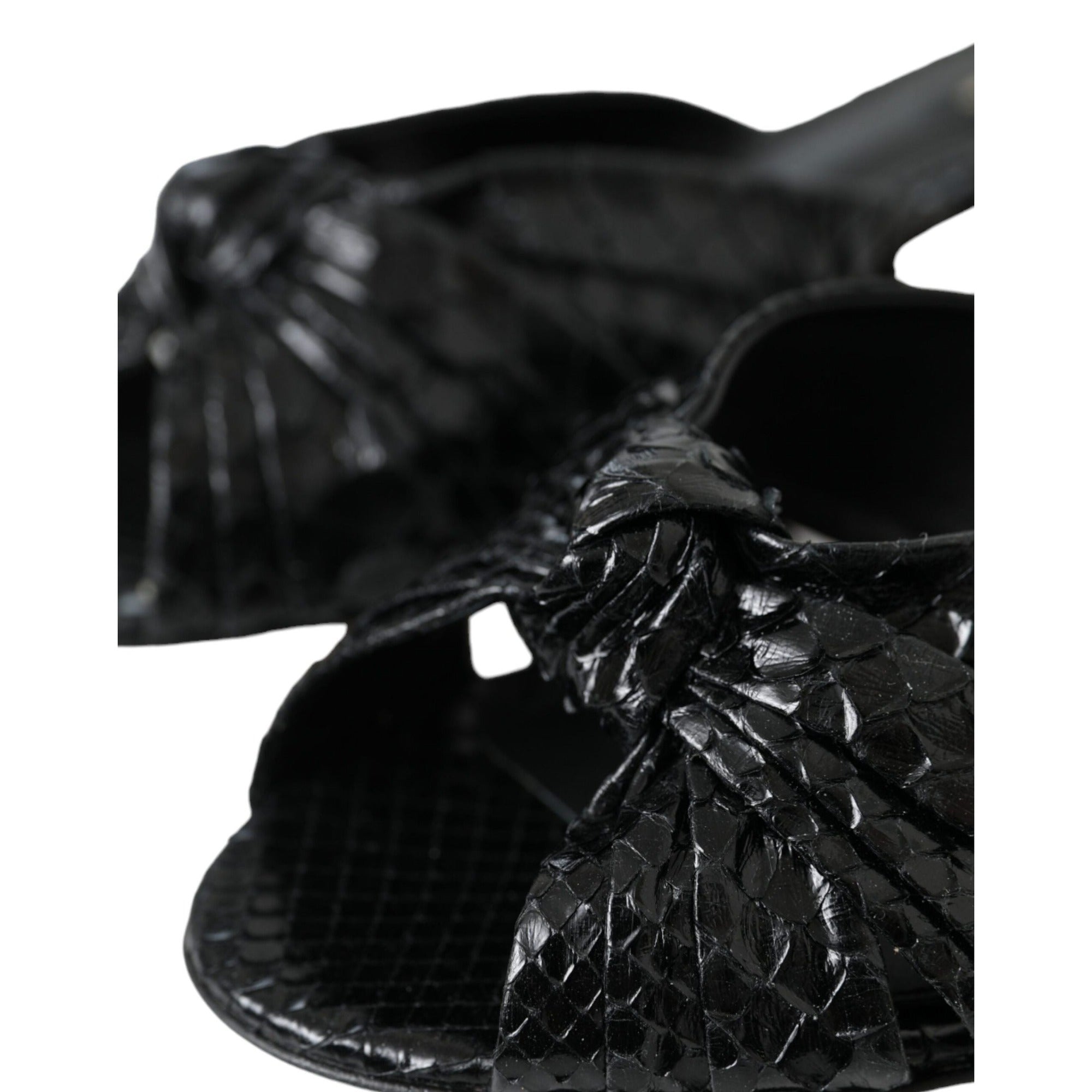 Dolce & Gabbana Papuci cu toc din piele exotică neagră