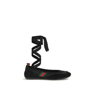 Gucci Black Fabric Ballet Flats