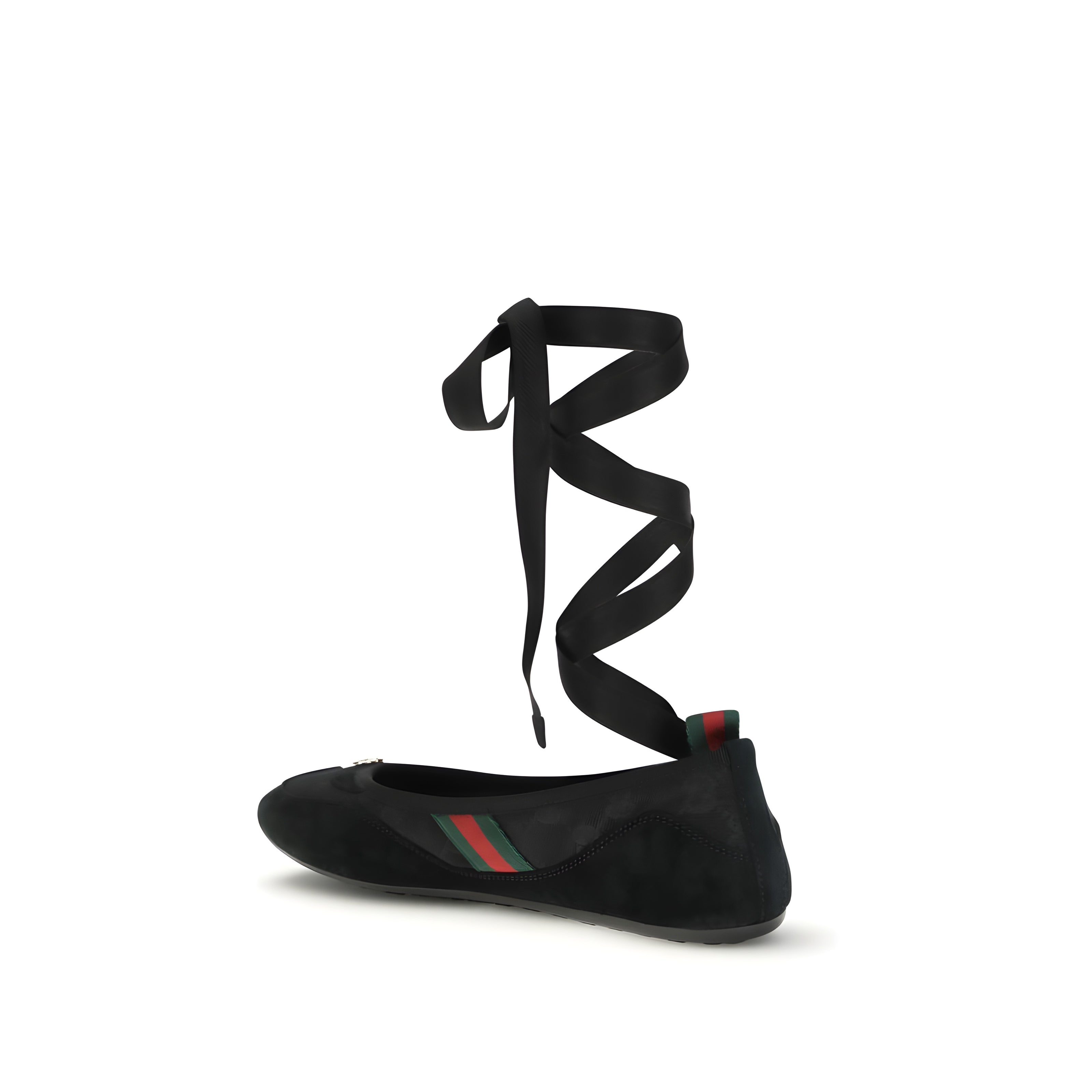 Gucci Black Fabric Ballet Flats