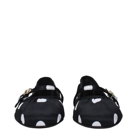 Dolce & Gabbana Black Fabric Ballet Flats