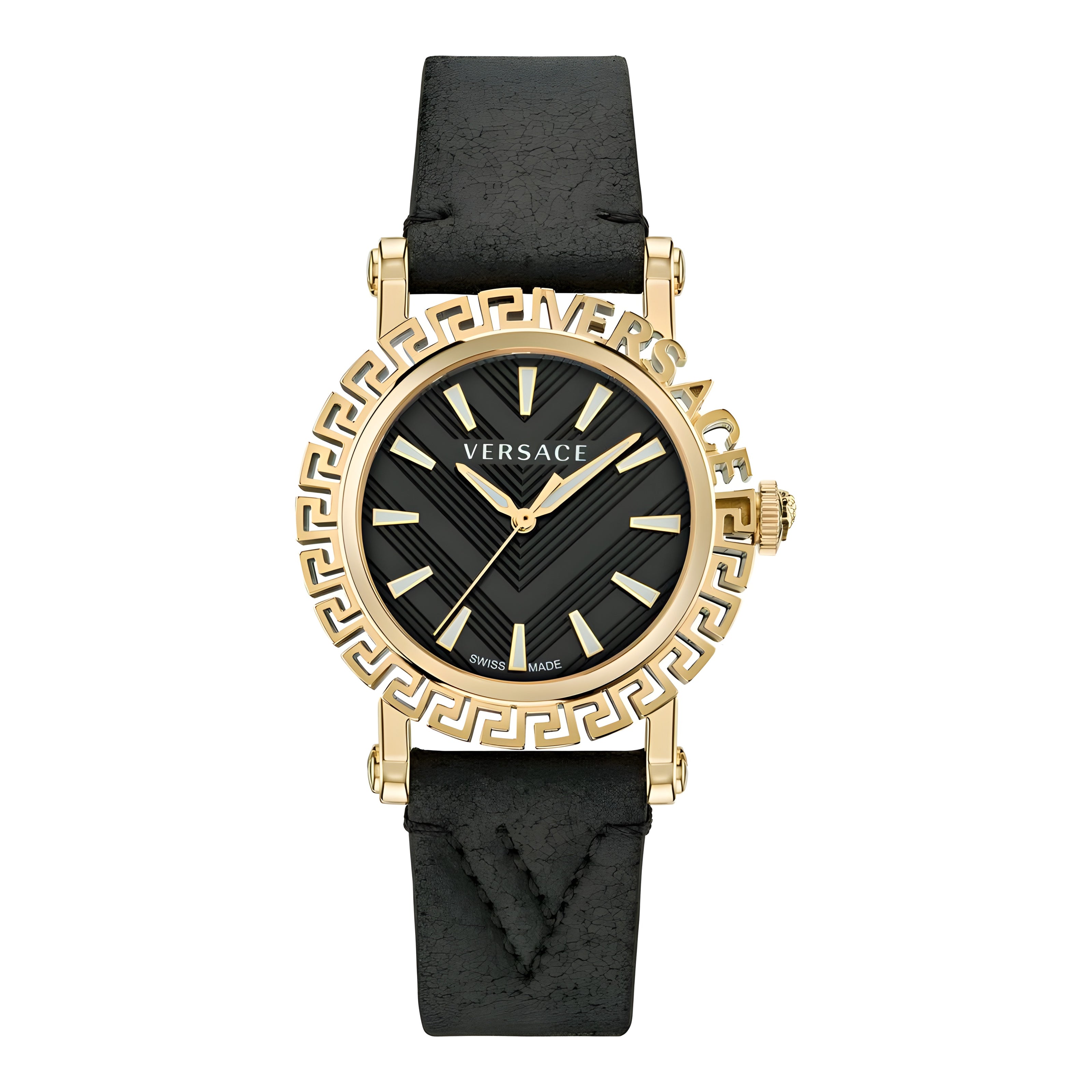 Versace Black Fur Dress Watch