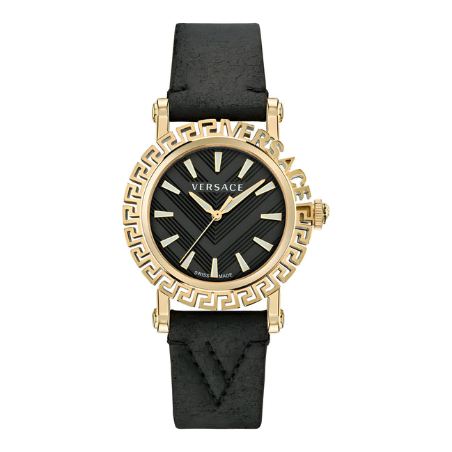 Versace Black Fur Dress Watch