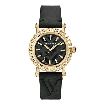 Versace Black Fur Dress Watch