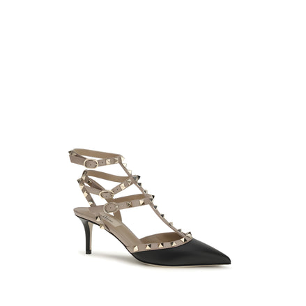 Valentino Garavani Black Mid Heel Pumps