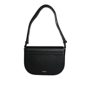 Versace Black Grainy Logo Crossbody Shoulder Bag