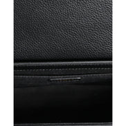 Versace Black Grainy Logo Crossbody Shoulder Bag