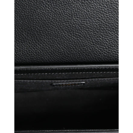Versace Black Grainy Logo Crossbody Shoulder Bag