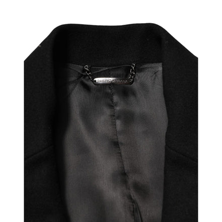 Dolce & Gabbana Black Heraldic Patch Single Breasted Blazer Jacket