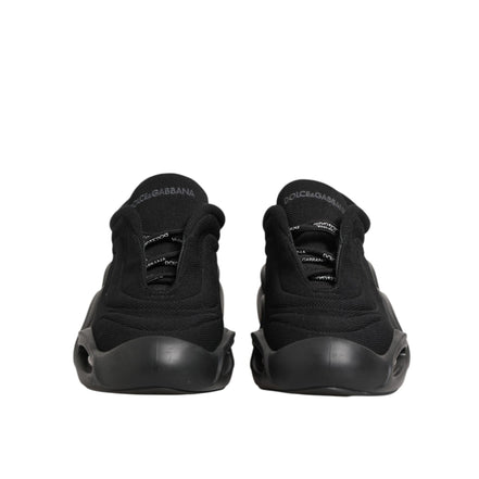 Dolce & Gabbana Black Lace Up Wave Low Top Sneakers