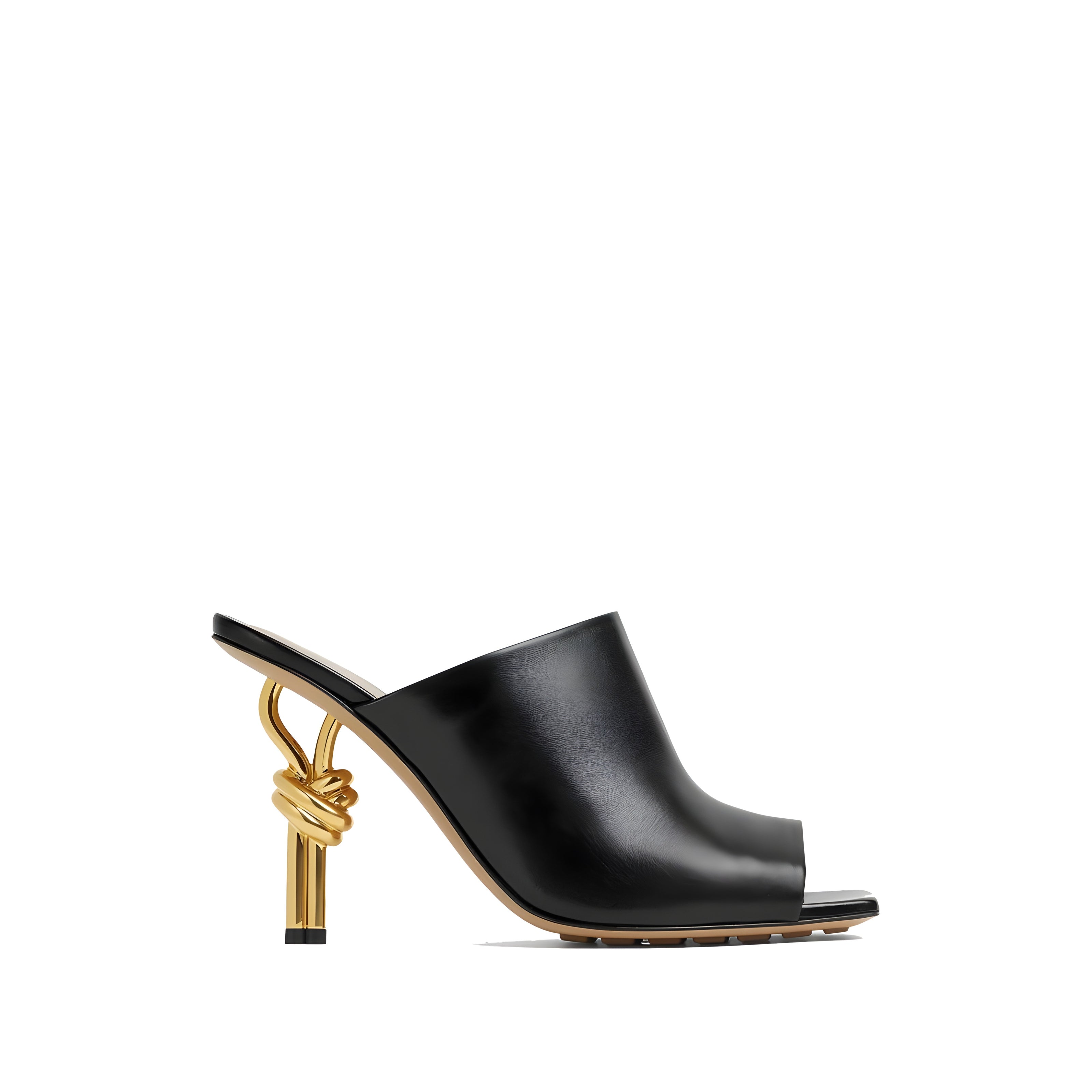 Bottega Veneta Black Leather Mules