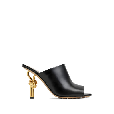 Bottega Veneta Black Leather Mules